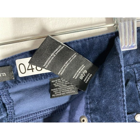 Well Worn Womens High Rise Luxe Velvet Tapered Pant 5 Pockets Size 6/28 Blue - Picture 9 of 9